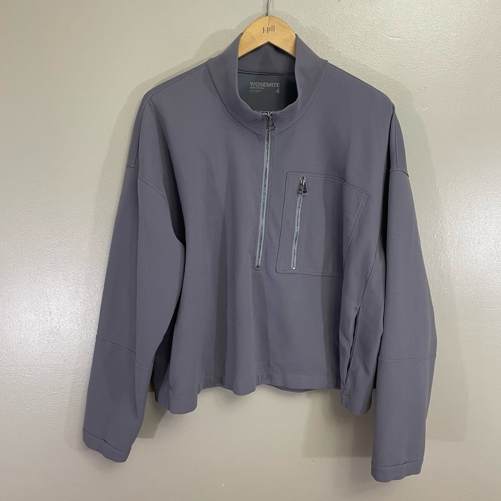 Yosemite James Perse women size 4 performance gray pullover oversize Athleisure